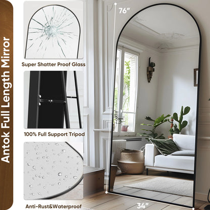 Archway Curved Full-Length Floor Mirror